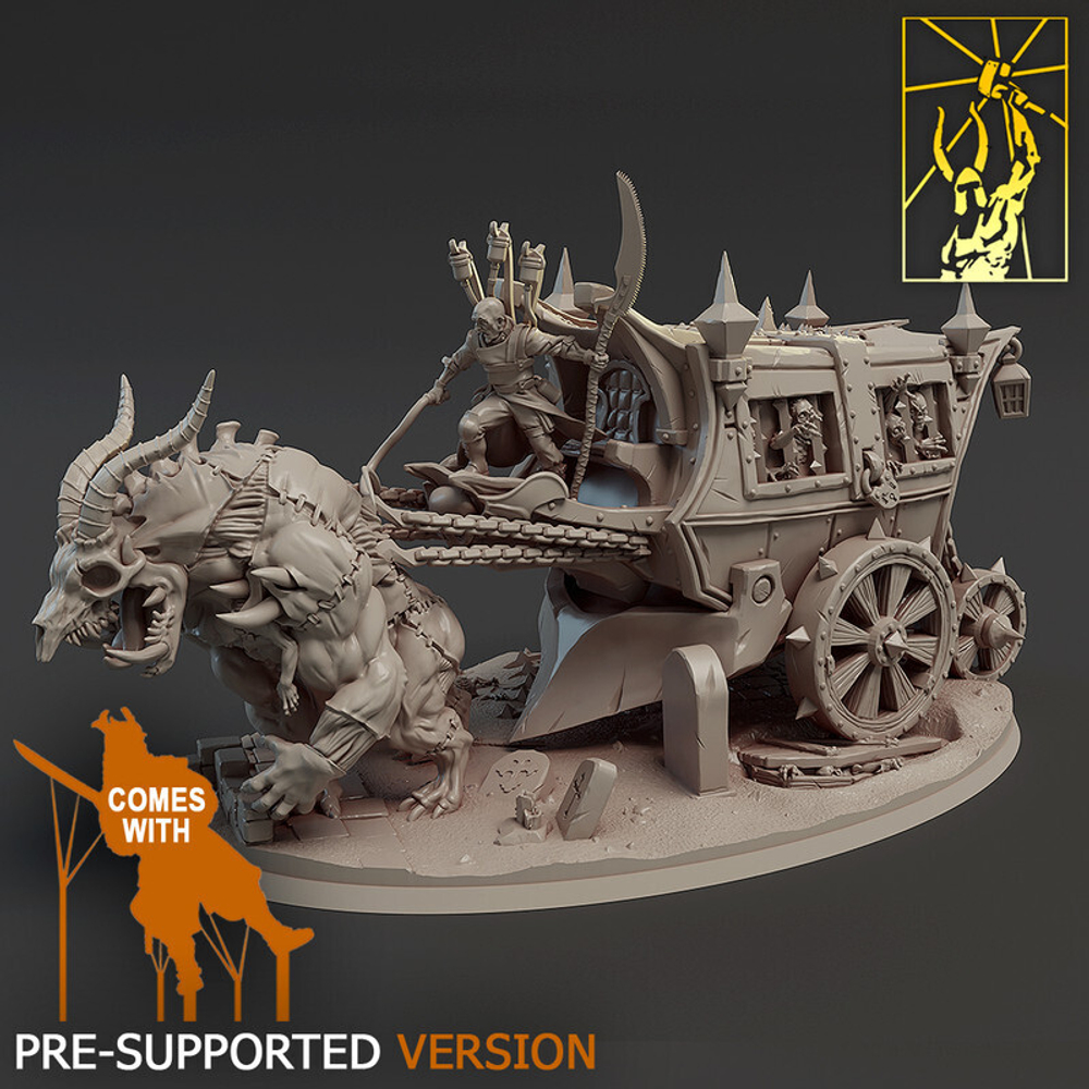 Grand Alliance Death Soulblight Gravelords Black Coach миниатюра для dnd, днд, pathfinder, фентези, Настольная игра, НРИ, Варгейм, РПГ