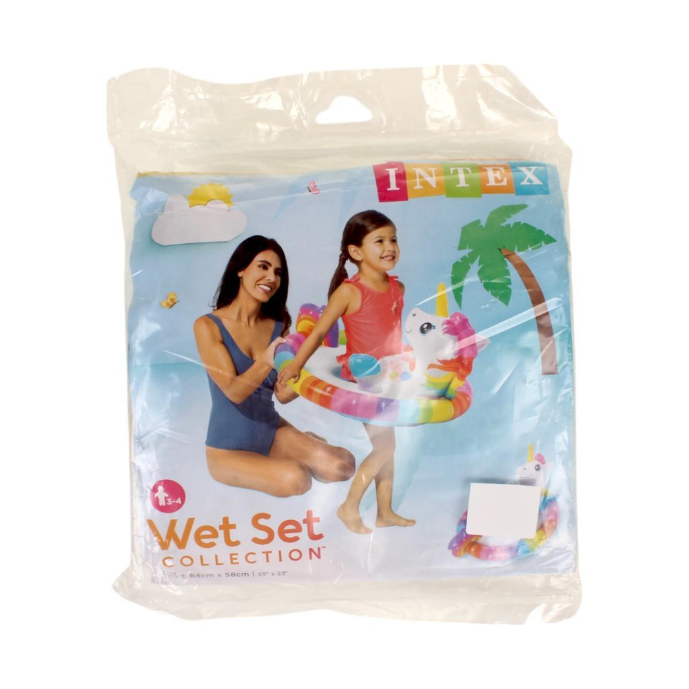 Круг для плавания с трусами Зверюшки Единорог 74*58см. от 3-4 лет 59570/589379 (Intex)