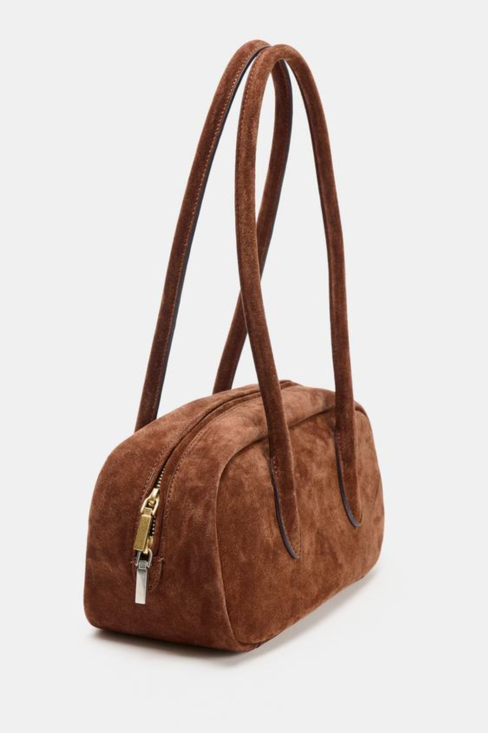 ZARA КОЖАНАЯ СУМКА С ПЛЕЧЕВЫМ РЕМНЕМ, ЧЕРЕПИЧНЫЙ