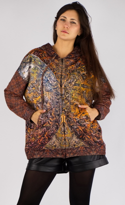 Зип худи «Рондаш», принт по мотивам парадных доспехов, созданных оружейником Л. Пиччинино