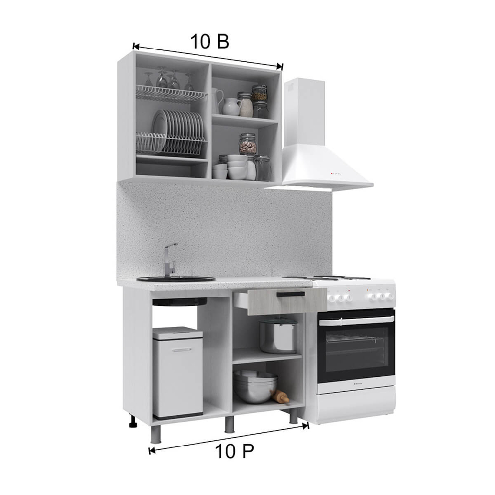 "Кантри Готовое решение" 1,0 м дуб сонома/дуб канадский/карбон вулкан, белый/дуб канадский/карбон вулкан