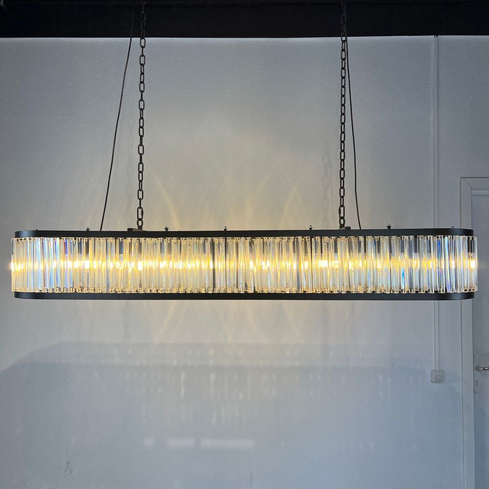 Подвесная Люстра Rh 1920S Odeon Clear Glass Black 180 By Imperiumloft