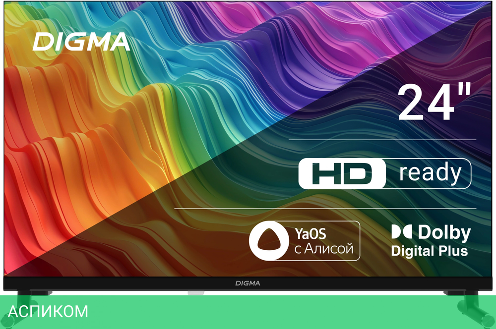 Телевизор Digma DM-LED24SBB32 черный/черный