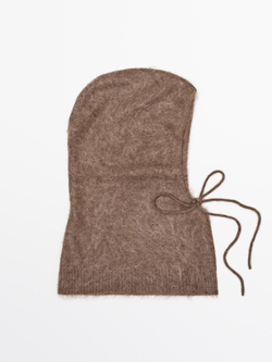 Massimo Dutti Шапка-балаклава из 100% кашемира, песочный