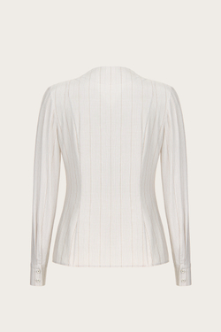 БЛУЗА ИЗ ХЛОПКА С ДЕКОРАТИВНЫМИ ПУГОВИЦАМИ