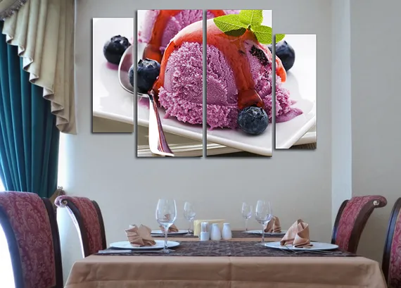 Модульная картина"Черничное мороженое"