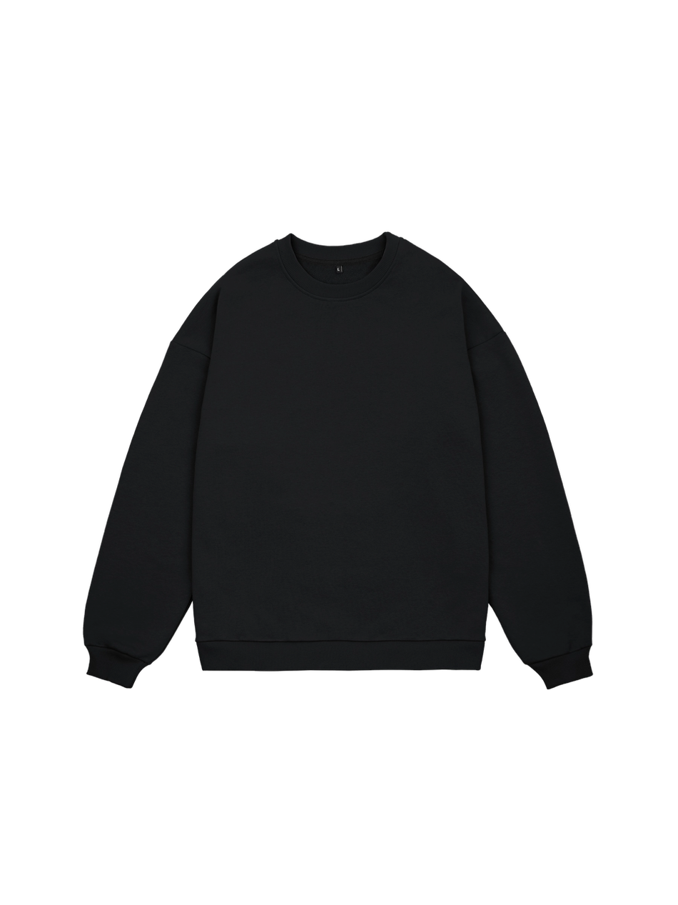 Свитшот оверсайз, без начеса (чёрный)