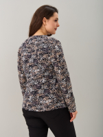 Лонгслив ЛНкл-081/черный-бежабстракция