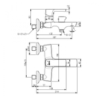 Смеситель для ванны с коротким изливом Lemark URSUS - LM7214BL
