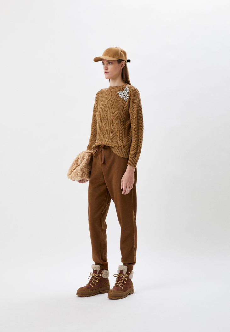 Джемпер из шерсти с брошью Max Mara Weekend