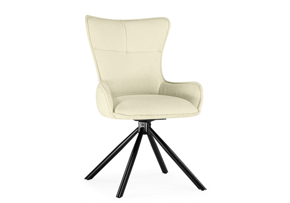 Стул на металлокаркасе Woodville Chicago cream, black, ножки черные