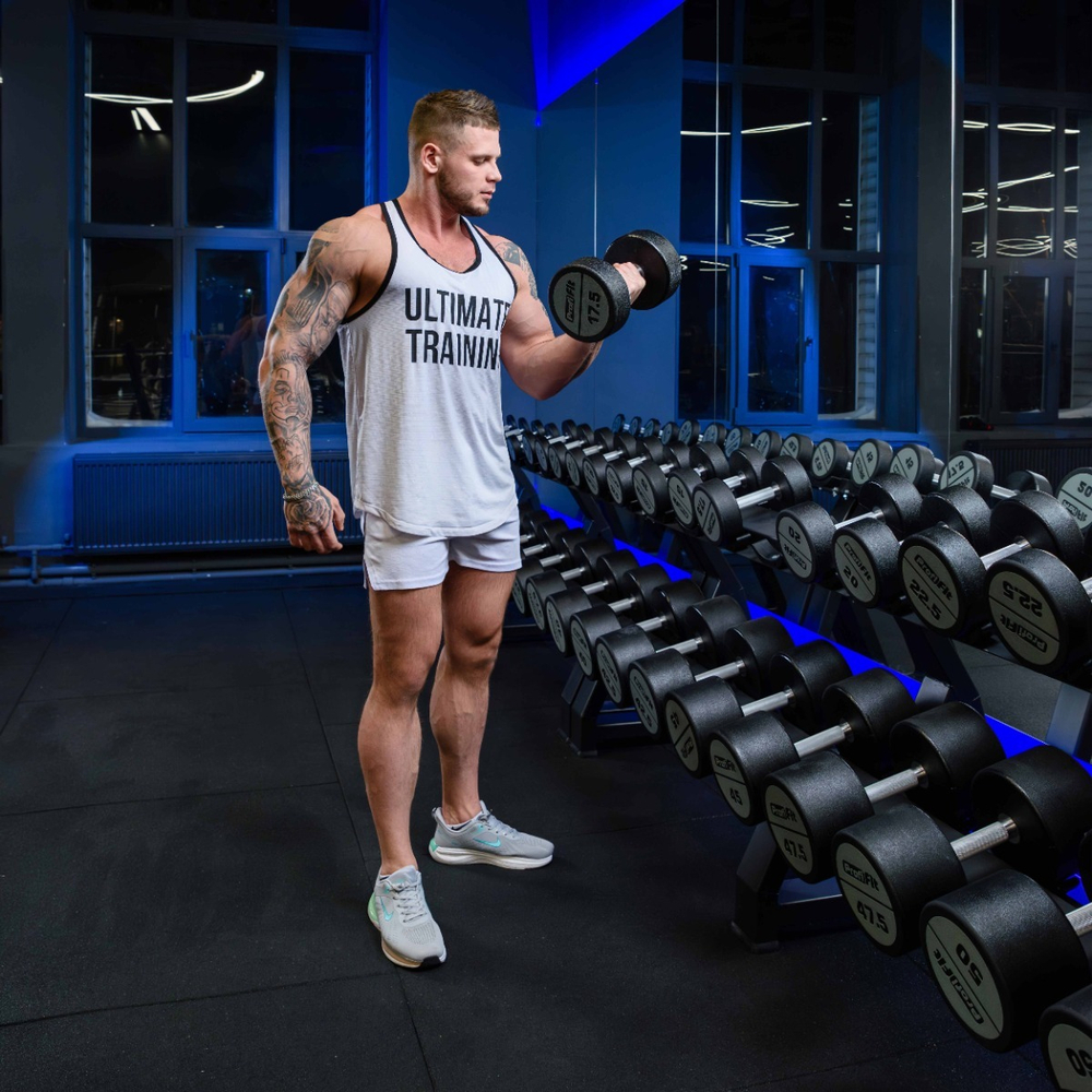 Гантельный ряд полиуретановый LEVEL (шаг 2,5 кг, 10 пар) PROFI-FIT 2,5-25 кг