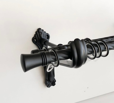 Карниз кованый консольный витой Гиро d20/16 двухрядный, цвет черный