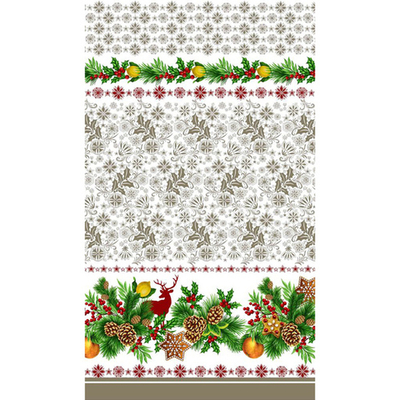 Полотенце вафельное 40*75см «Новогодний пряник» серое