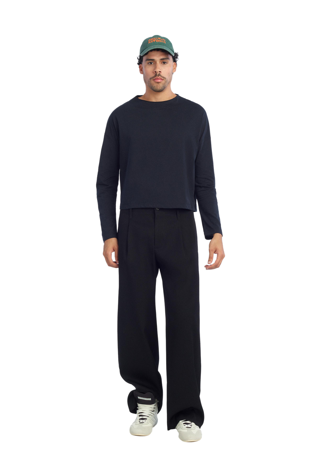 ZARA X BENITO ANTONIO ФУТБОЛКА УКОРОЧЕННОГО КРОЯ С ДЛИННЫМИ РУКАВАМИ, СИНИЙ