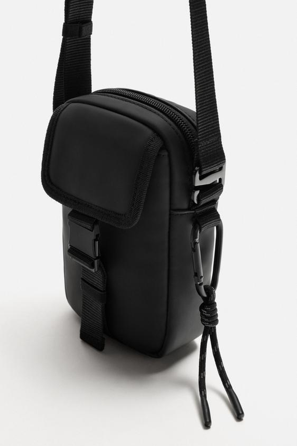 ZARA ПРОРЕЗИНЕННАЯ СУМКА, ЧЕРНЫЙ