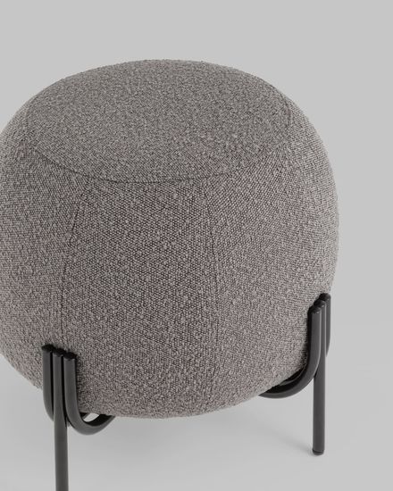 Пуф Флик букле тёмно-серый