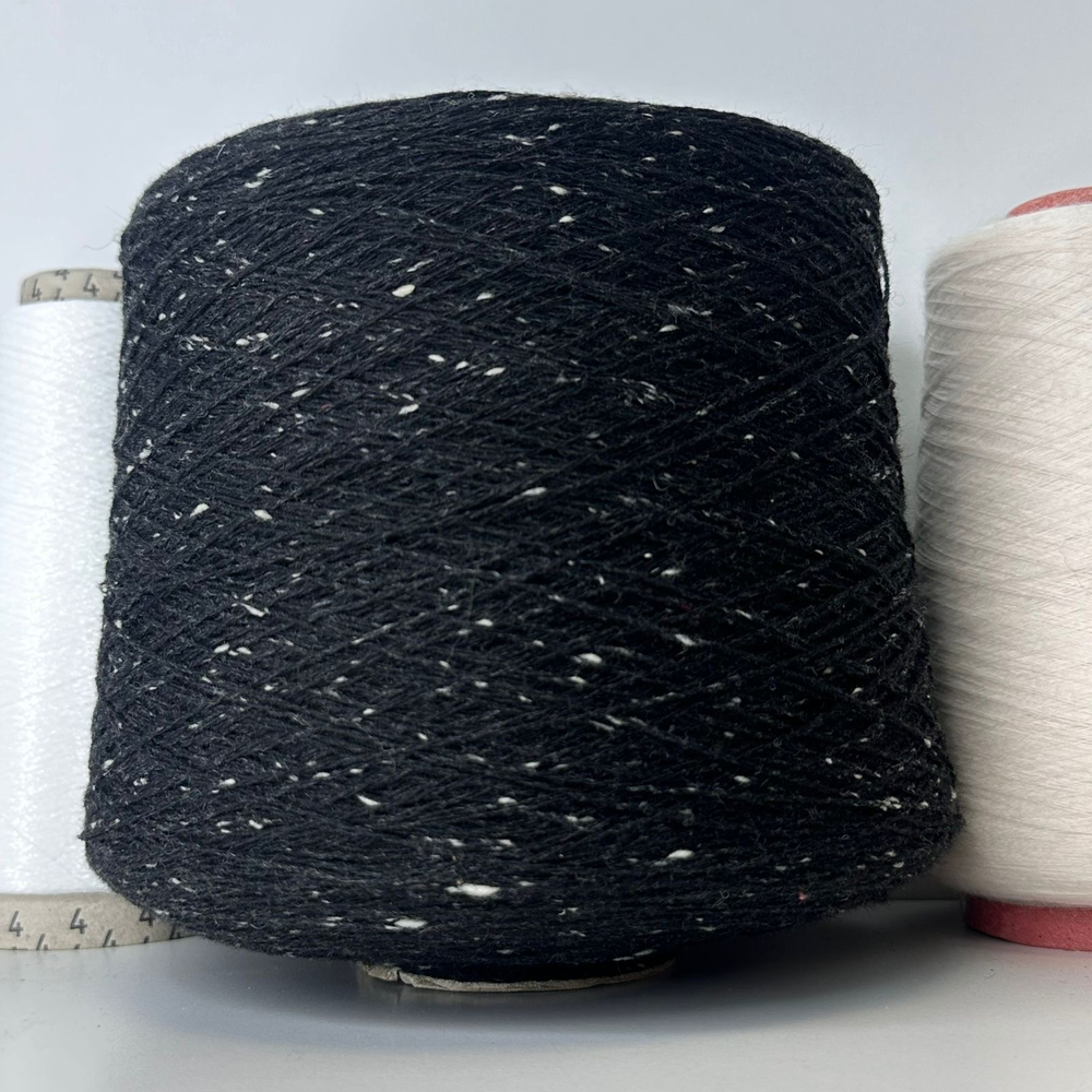 ECO CASHMERE - Filati Naturali; 100% эко кашемир; 450м/100гр; col. 10001, цвет: черный с белыми вкраплениями