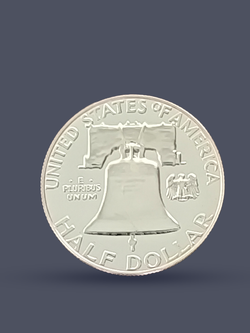 Монета 50 центов (1/2 доллара) США 1963 Бенджамин Франклин