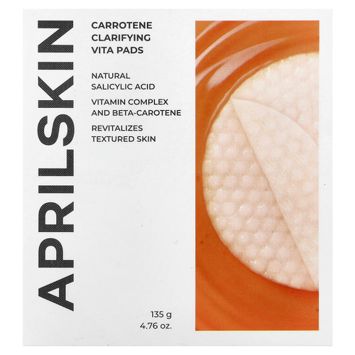 April Skin, Vita, очищающие салфетки с карротином, 135 г (4,76 унции)