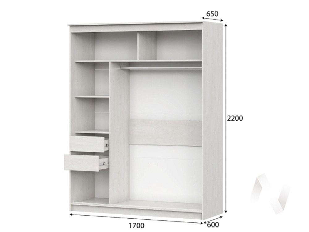 Шкаф-купе №25 1,7 Грей