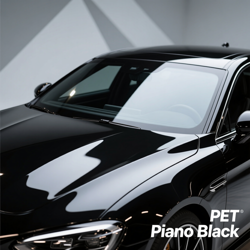 Черная глянцевая виниловая пленка PET Piano Black