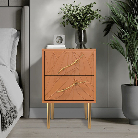 Тумба Арт Колор leaves Стайл Голд Томленый оранжевый