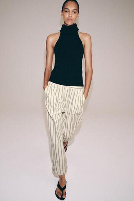 ZARA БРЮКИ В ПОЛОСКУ В ПИЖАМНОМ СТИЛЕ — ZW COLLECTION, ПОЛОСКИ