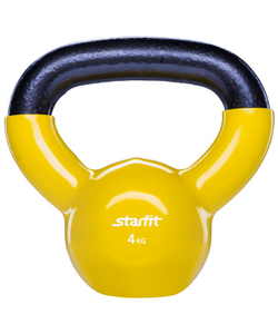 Гиря винил. STARFIT DB-401, 4 кг, цвет желтый