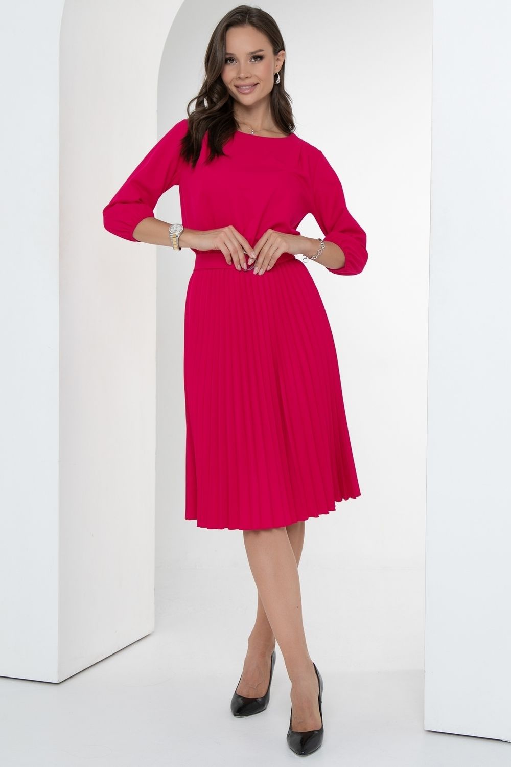 Платье Идеальный силуэт (гофре, малина) Diolche (Акция)