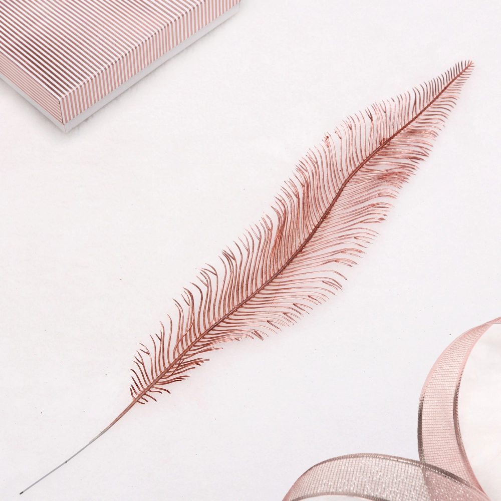Ветка декоративная «Волшебное перо» 53 см, Розовое золото