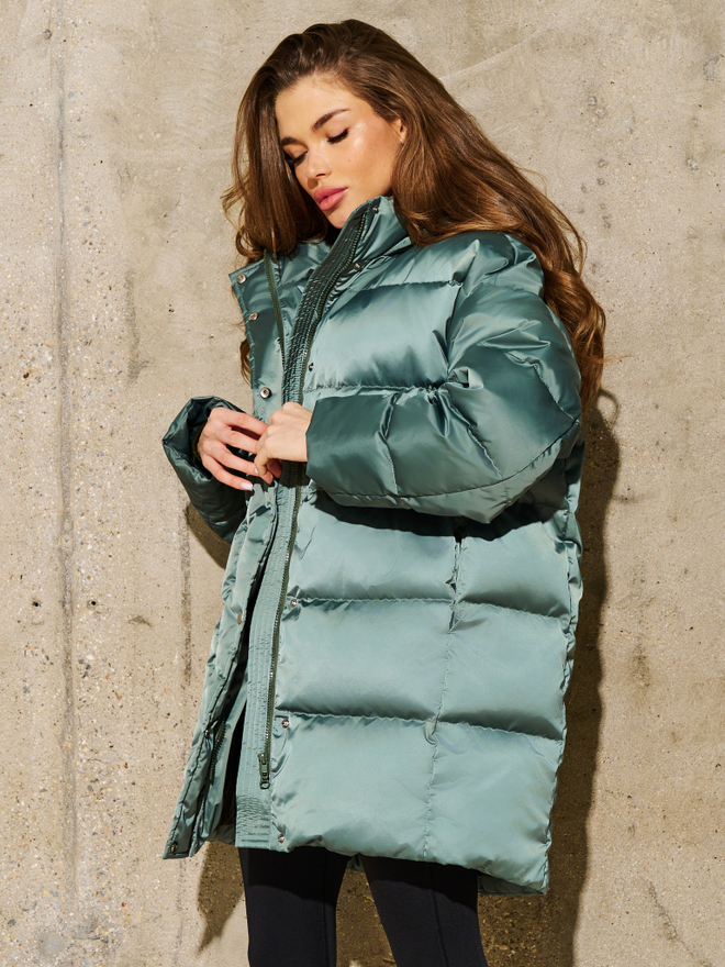 🫒 Пуховик объёмный средней длины "OLIVE" 🫒