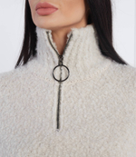 Хлопковый свитер maglia Beatrice B - кремовый(22FA8299BOUCLE)