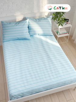 Постельное белье Milky Garden "Лагуна" 2-спальный  Наволочка 50х70 см 2 шт  Простынь  240х215 см  Пододеяльник 175х215 см