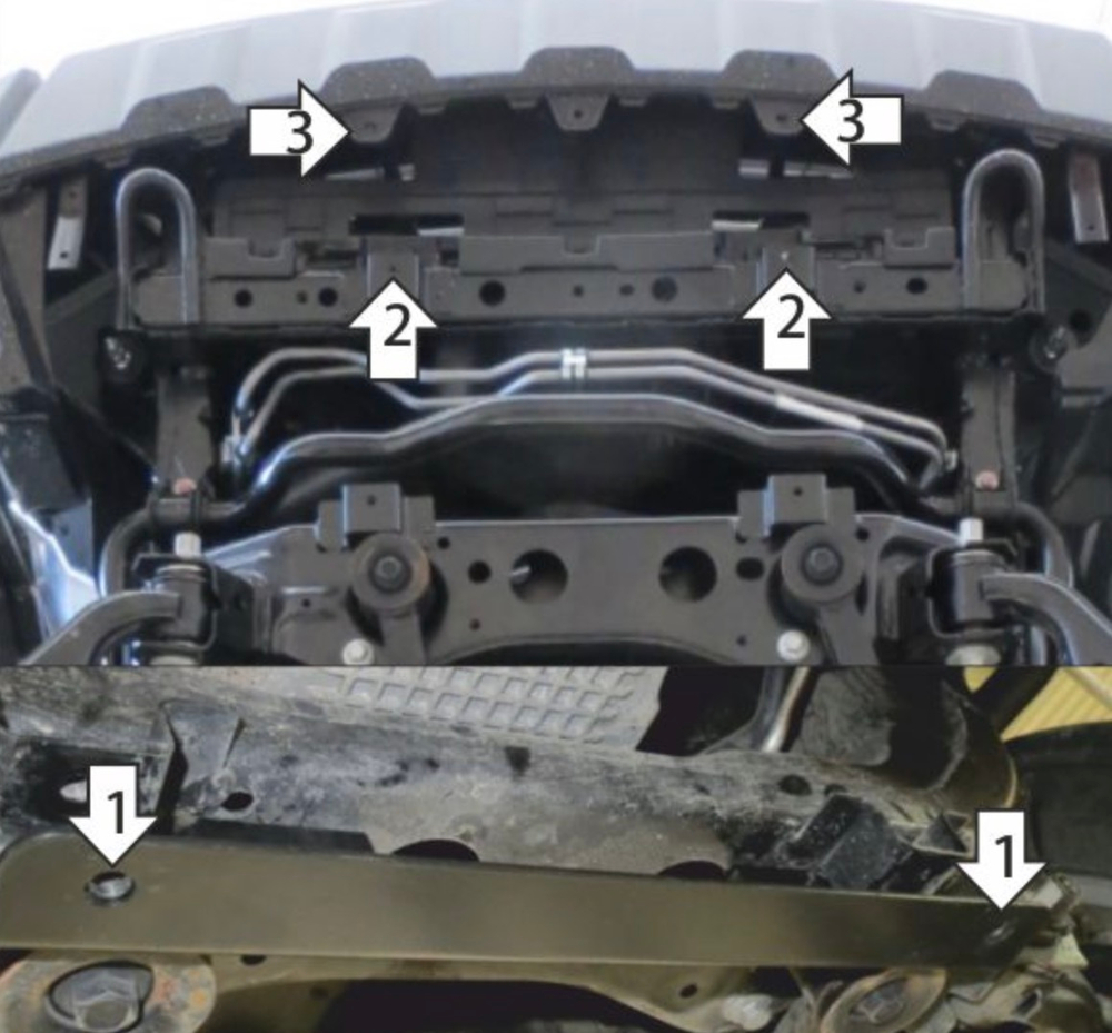 Защита алюминиевая 4 мм Р JAC T8 (только с защитой двигателя) Motodor.348301