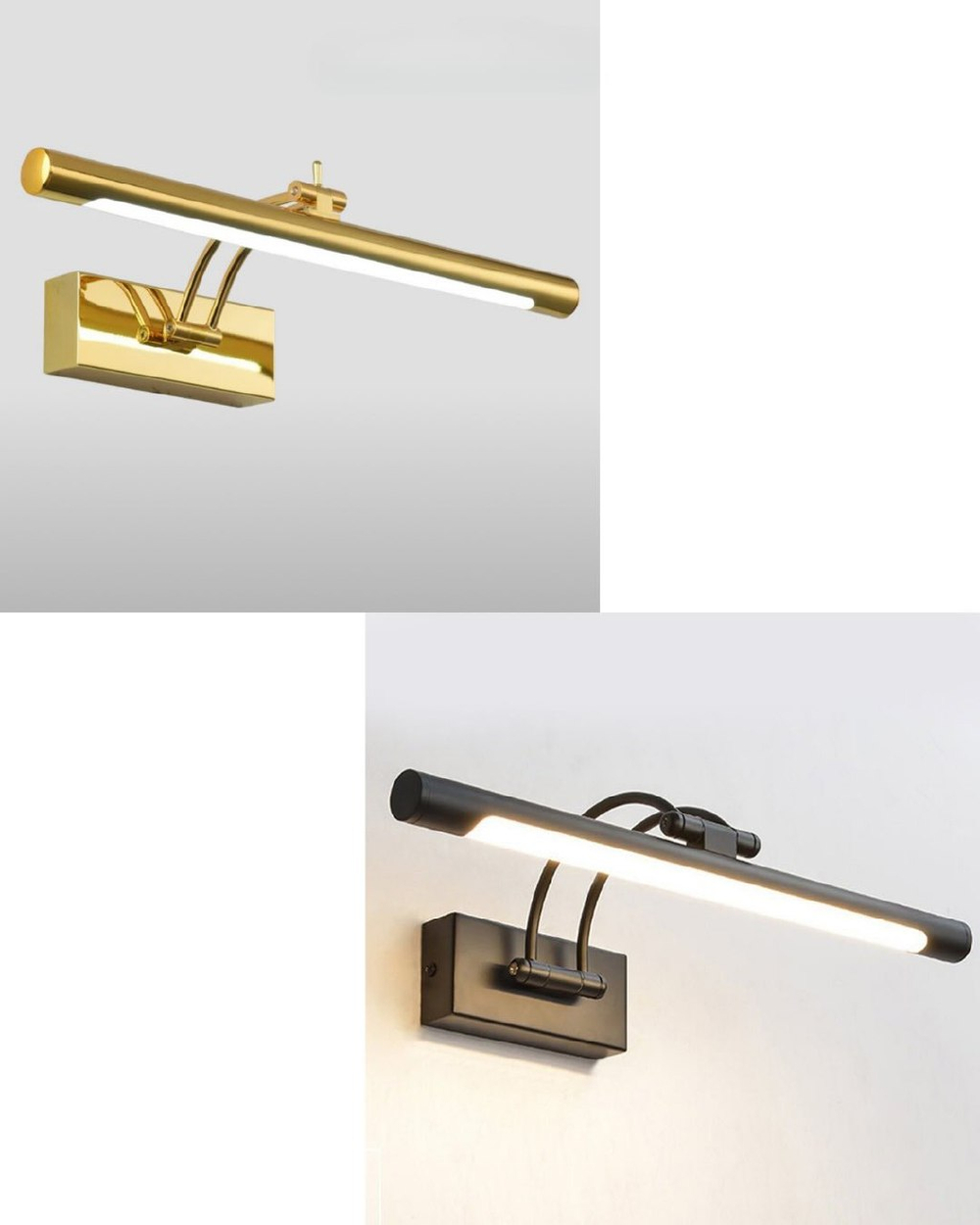 Светильники-надкартинники в чёрном и золотом цвете