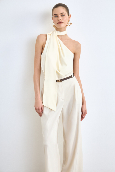 Брюки из костюмной ткани со складками