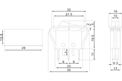 Клавишный выключатель REXANT 250V 15А (3с) ON-OFF зеленый с подсветкой (RWB-413, SC-788) 36-2226