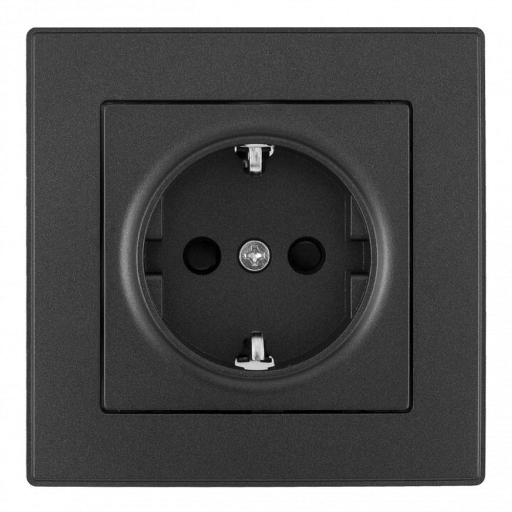 Розетка с заземлением и со шторкой Arte Milano SET06-1 SET06-1-40-1 black