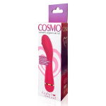 Малиновый изогнутый ребристый вибромассажер 16см с 20 режимами вибрации Bior Toys Cosmo CSM-23130