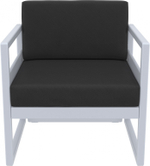 Кресло пластиковое с подушками Siesta Contract Mykonos, серебристый, черный