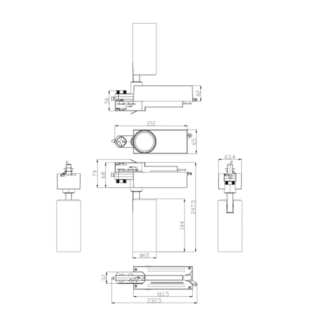 Трековый светильник трехфазный ЭРА SТR-30-36-40K-B20 светодиодный 20Вт 4000K черный
