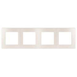 Рамка для розеток и выключателей ЭРА Серия 12 12-5104-15 на 4 поста, Сатин, перламутр
