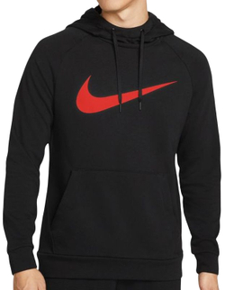 Мужская кофта теннисная Nike Dri-Fit Hoodie PO Swoosh M - black/habanero red