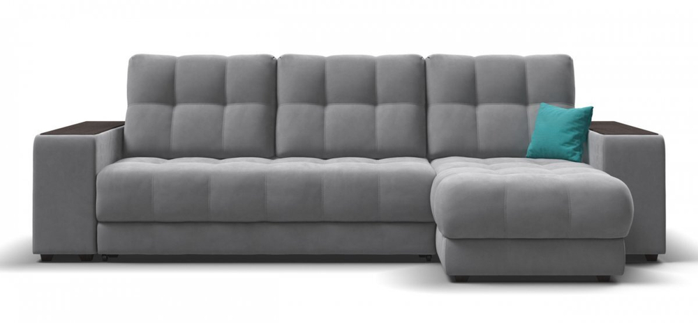 Угловой диван Босс ХЛ Велюр Монолит сталь