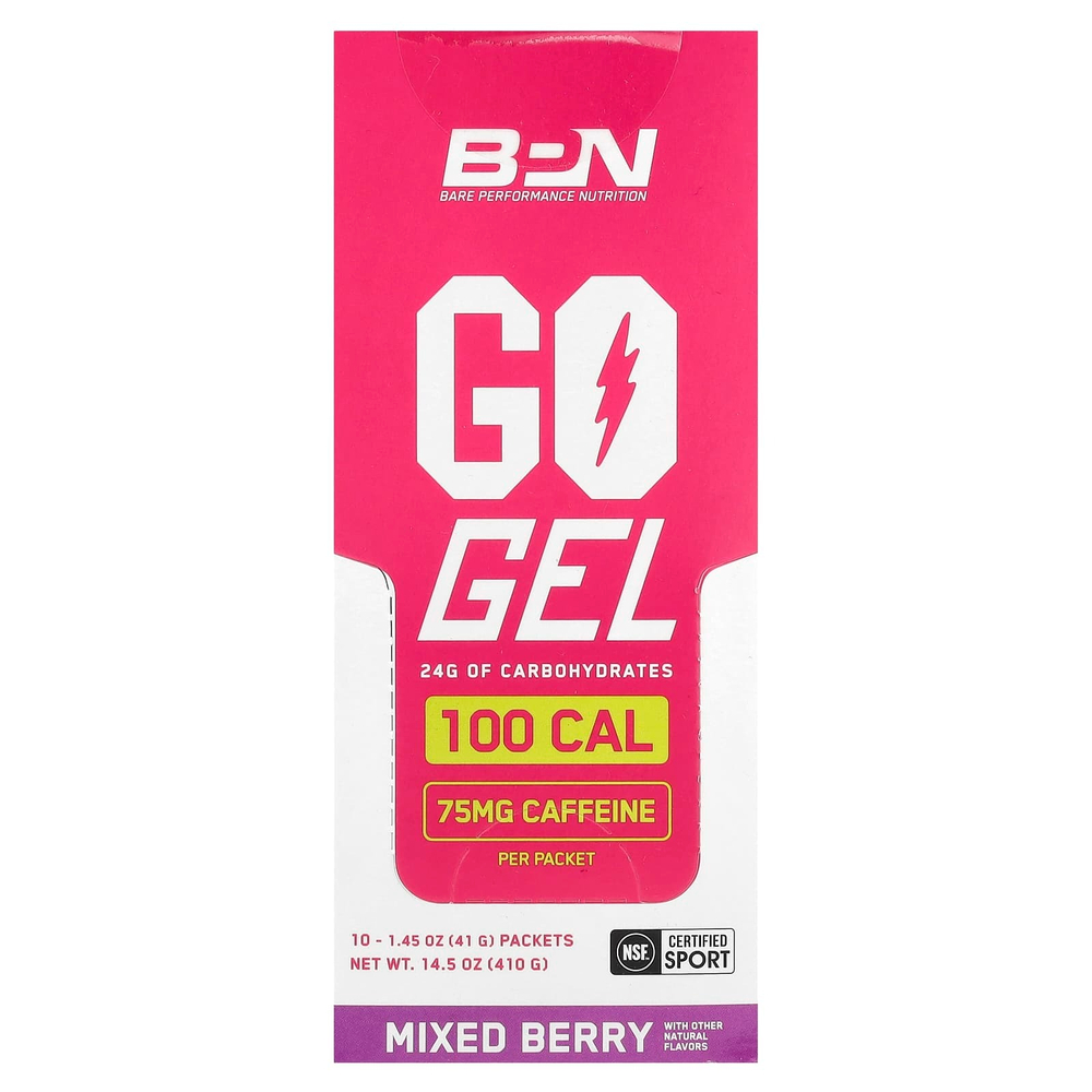 BPN, Go Gel, ягодная смесь без добавок, 10 пакетиков по 41 г (1,45 унции)