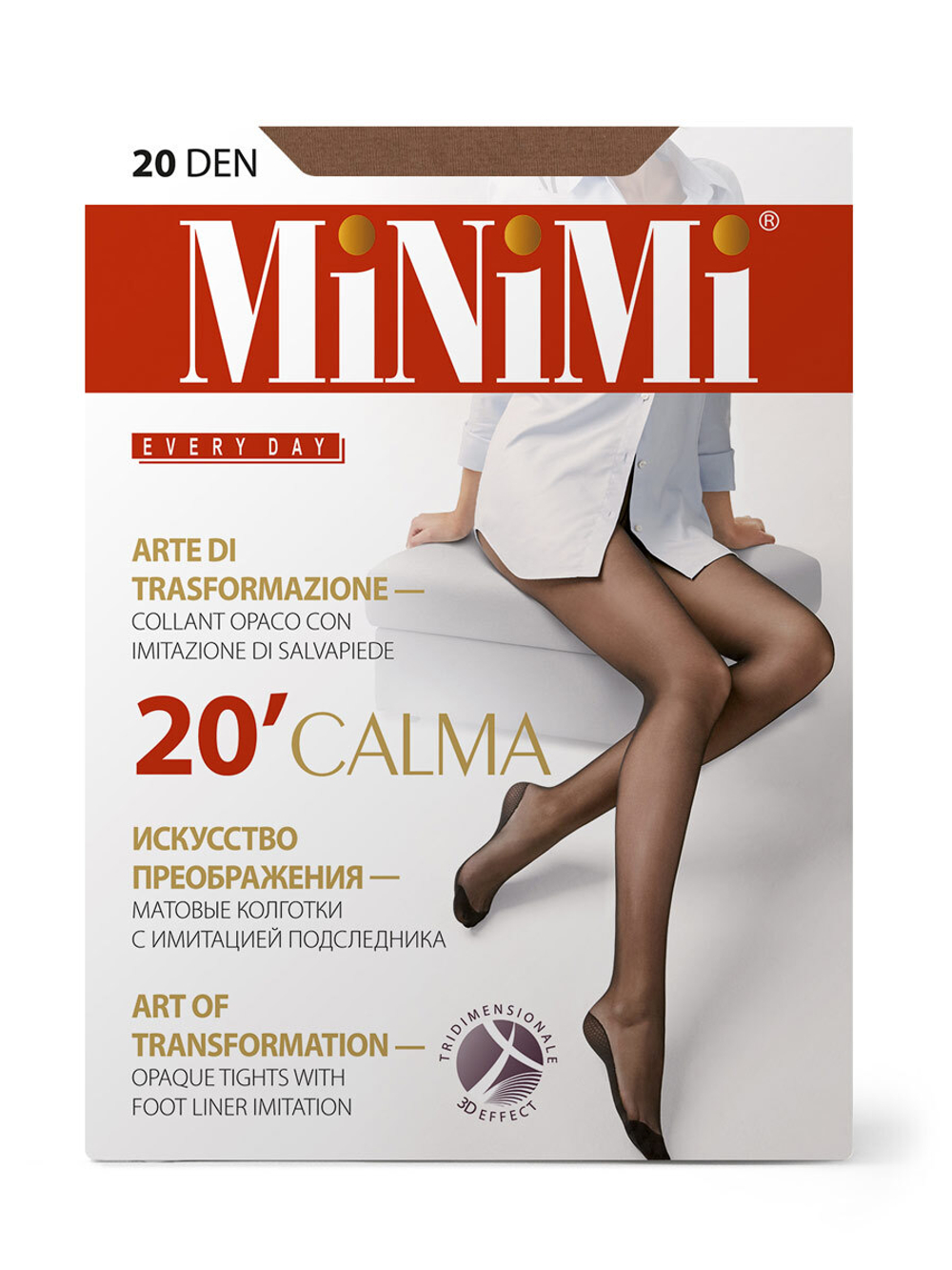 MiNiMi CALMA 20 3D (матовые колготки с имитацией подследника)