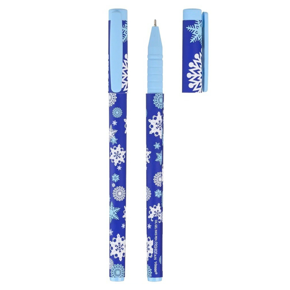 Ручка шариковая, масляная, Vinson, синие чернила, серия "Snow", 20 шт