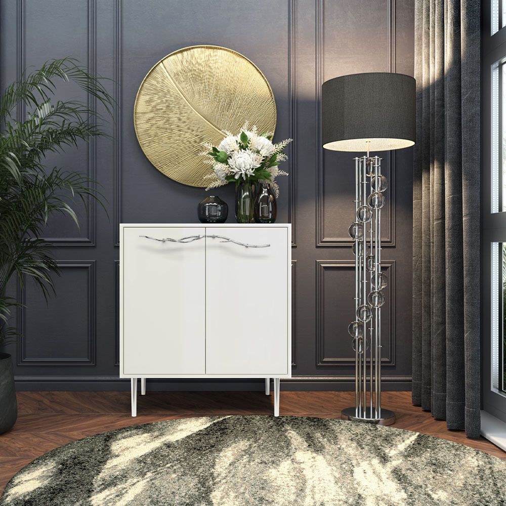 Комод Арт Колор Стайл Сильвер с 2 полками Белый опал