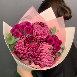 Букет"Виола"(хризантема Бигуди)